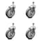 Service Caster 5 Inch Thermoplastic Rubber Wheel Swivel 1/2 Inch Threaded Stem Caster Set SCC SCC-TS20S514-TPRB-121315-4 - alternate 1
